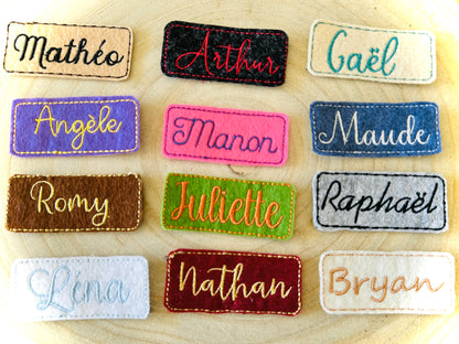 Patch nom brodé étiquette personnalisable plus de 50 couleurs